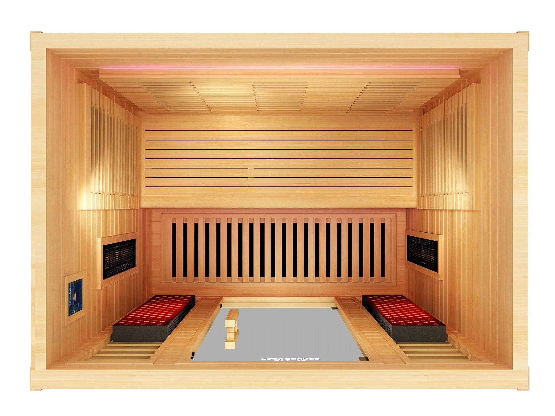 Peak Saunas Denali 3-Person Full Spectrum Infrared Sauna with Two XL Medical-Grade Red Light Therapy Panels & Smart WiFi App Control