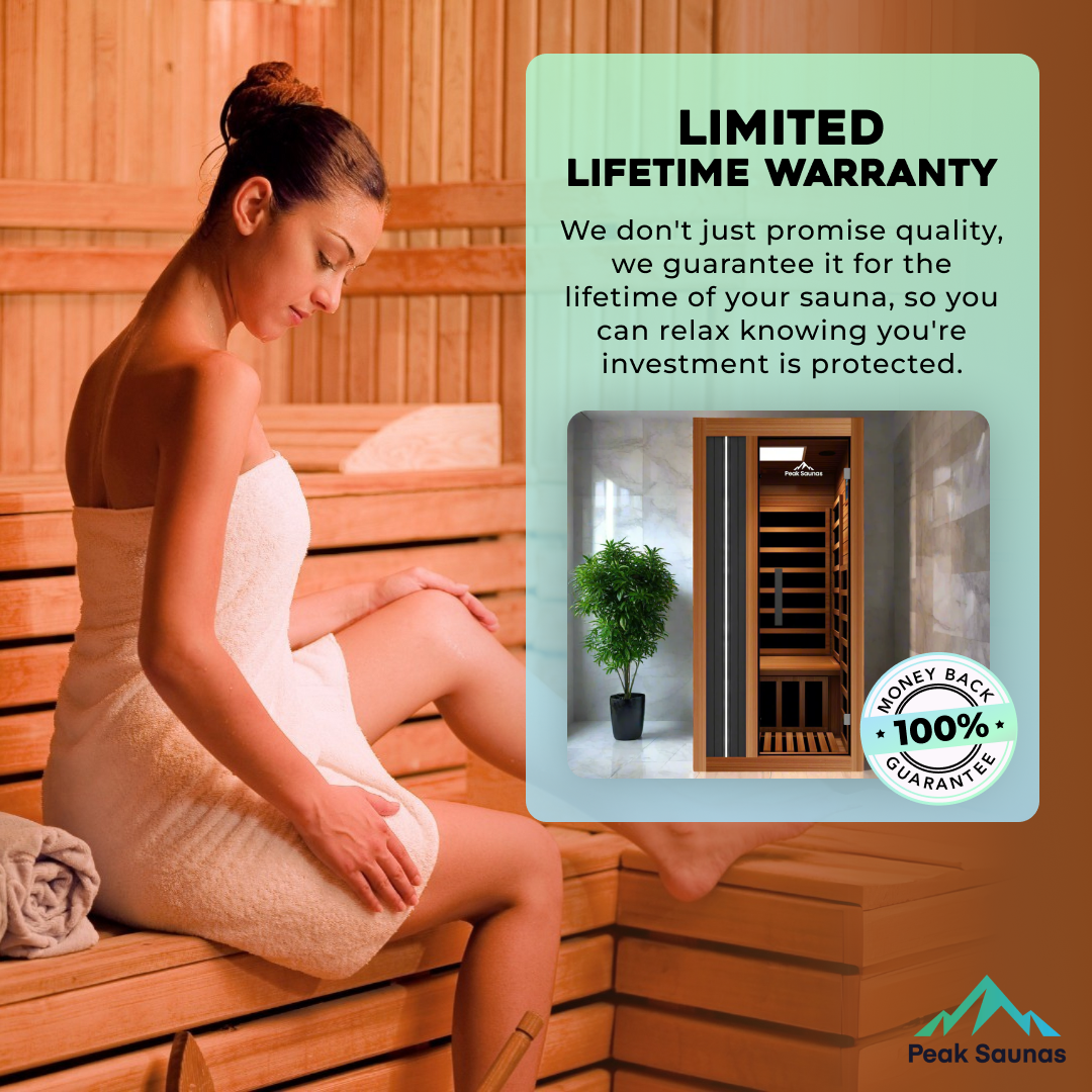 Peak Saunas Aspen 1-Person FAR Infrared Sauna with Smart WiFi App Control