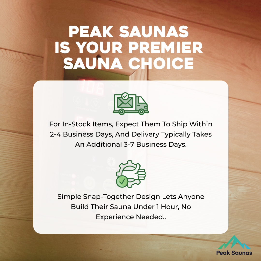 Peak Saunas Denali 3-Person Full Spectrum Infrared Sauna with Two XL Medical-Grade Red Light Therapy Panels & Smart WiFi App Control