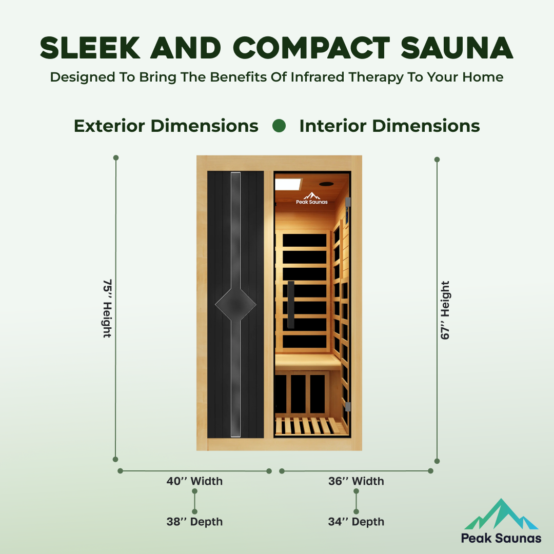 Peak Saunas Olympus 2-Person FAR Infrared Sauna with Smart WiFi App Control