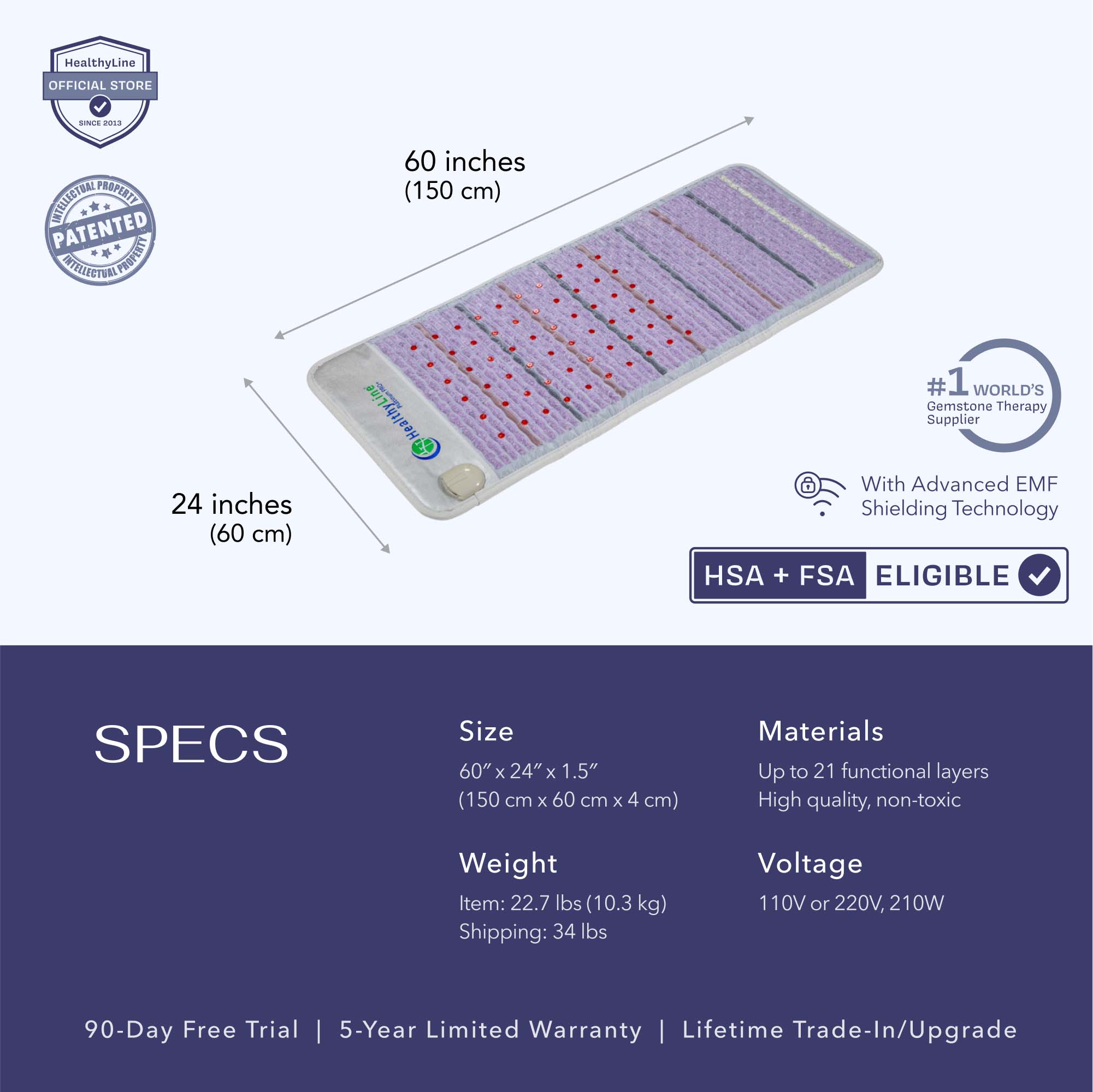 PEMF Infrared Heating Mat, HealthyLine Platinum Series Mat, PEMF Therapy Mat for Pain Relief, Infrared Heating Pad with PEMF, Best PEMF Heating Mat 2025, Far Infrared Mat for Detox and Wellness, PEMF Infrared Mat for Home Use, HealthyLine Infrared Therapy Mat, PEMF Infrared Mat for Sleep and Relaxation, FDA-Registered PEMF Heating Mat