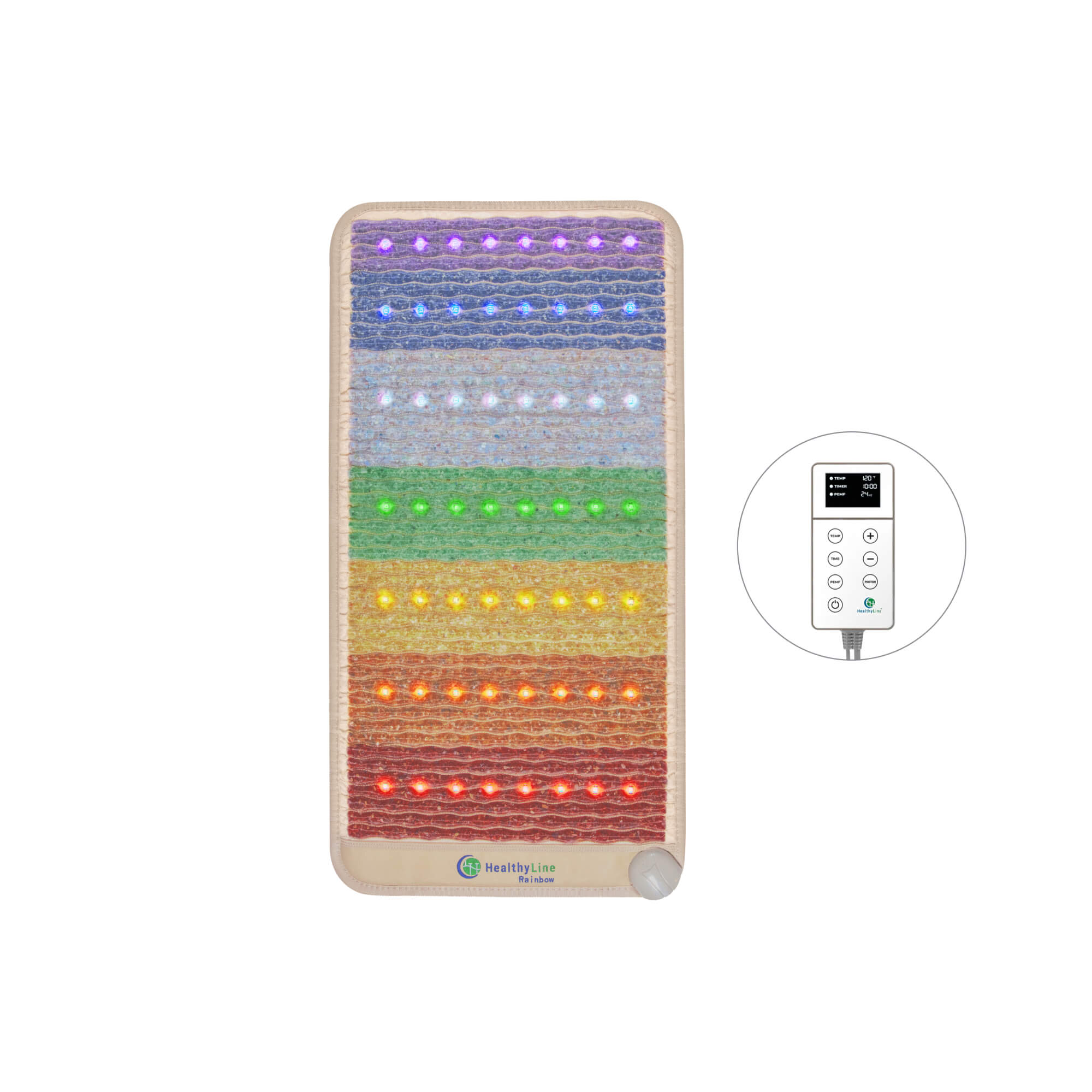 The HealthyLine Rainbow Chakra Series | PEMF Infrared Heating Mats