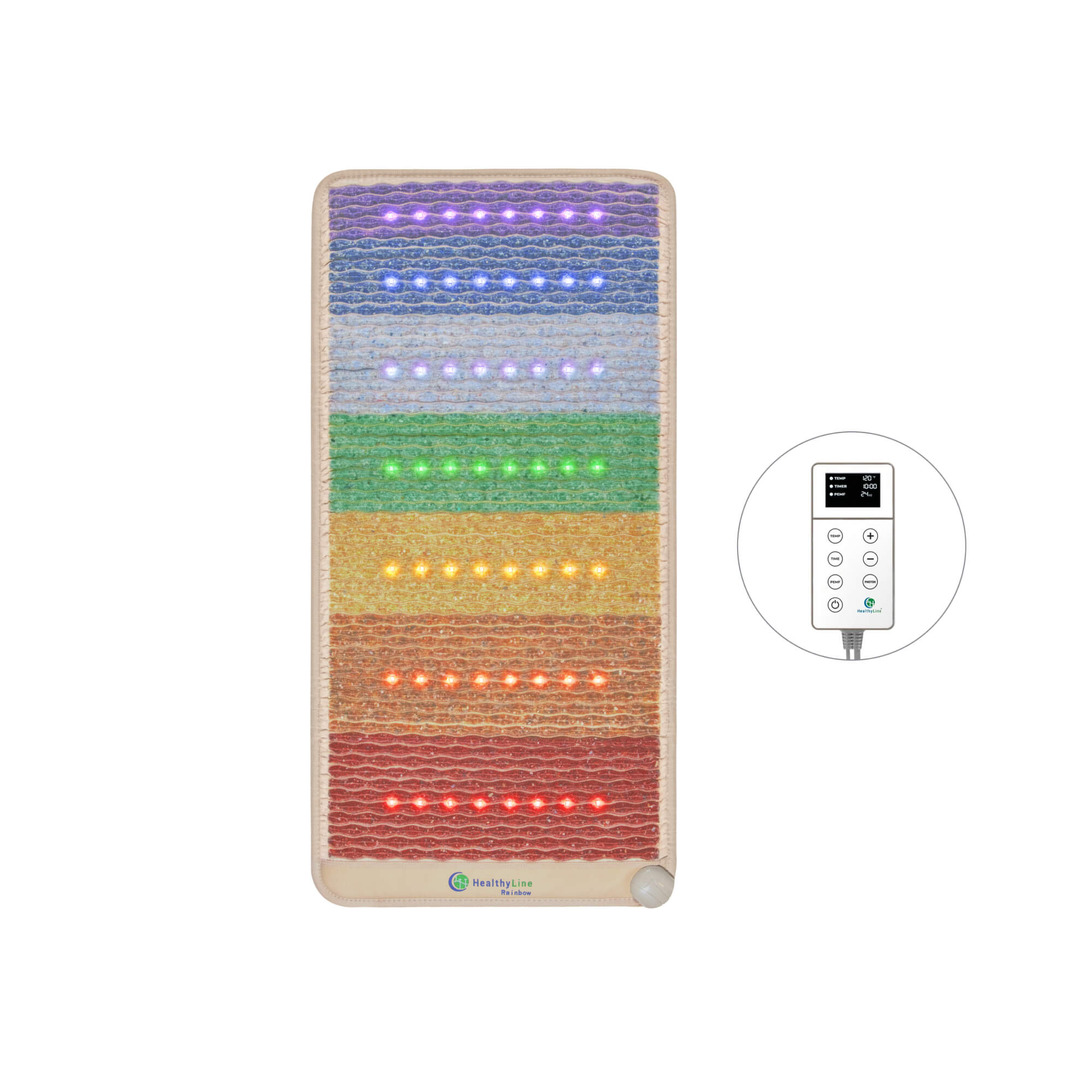 The HealthyLine Rainbow Chakra Series | PEMF Infrared Heating Mats