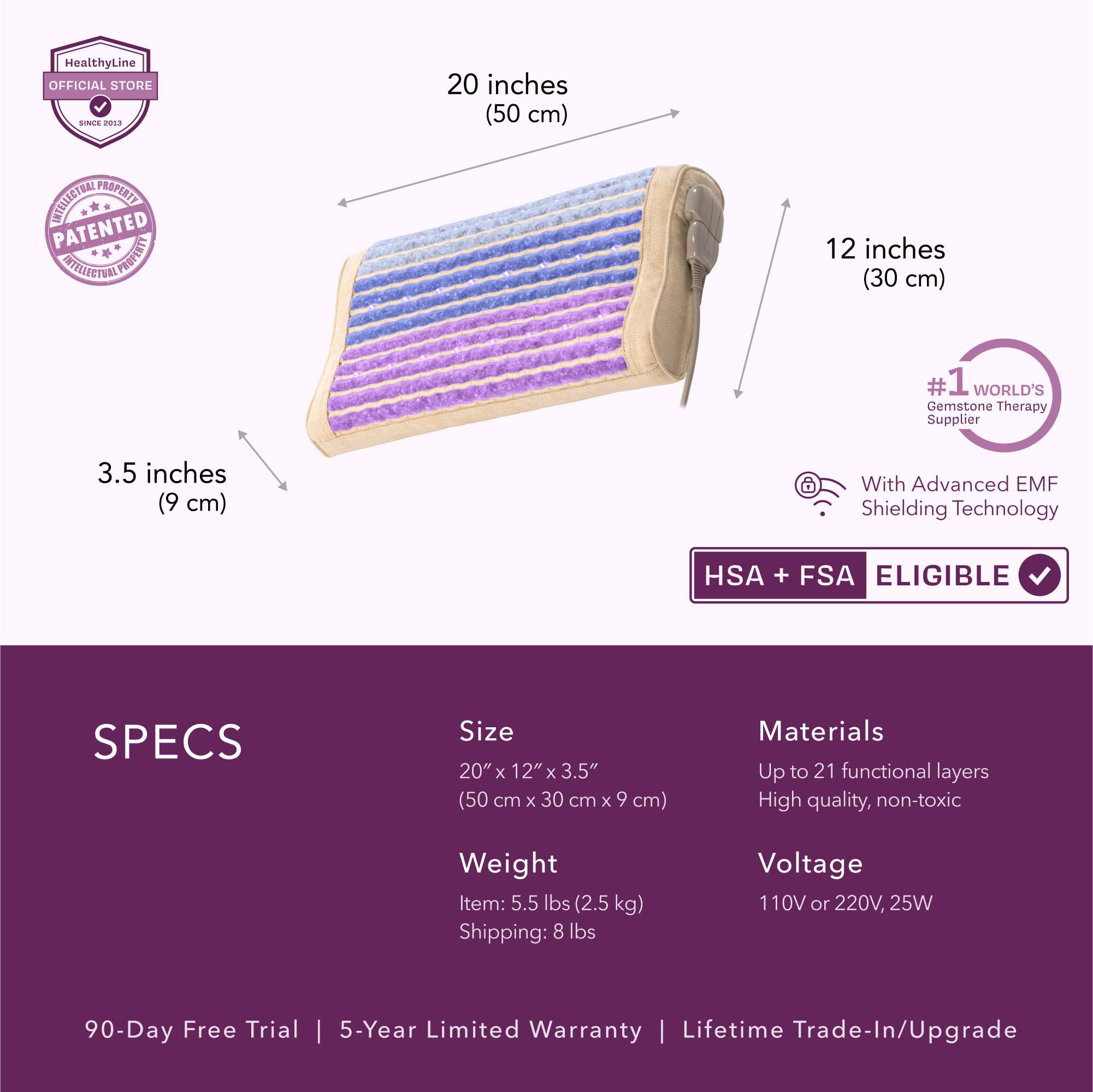 The HealthyLine Rainbow Chakra Series | PEMF Infrared Heating Mats