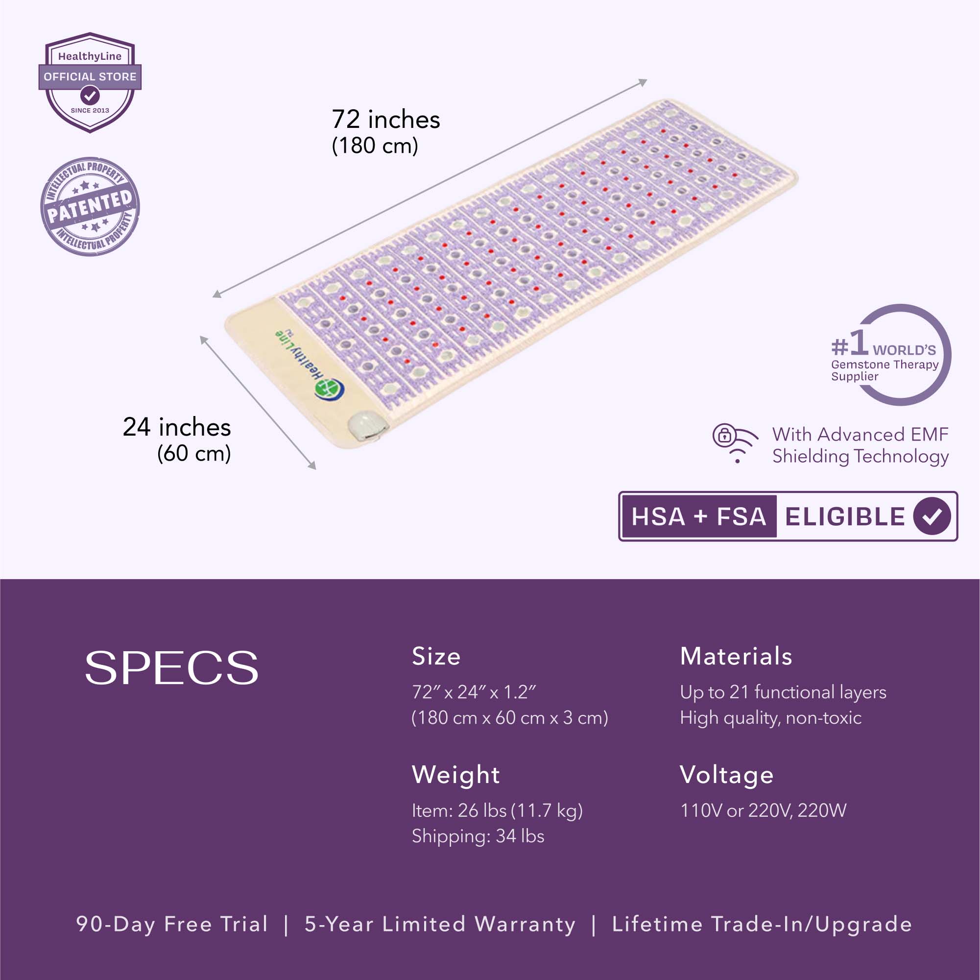 The HealthyLine TAJ Series | PEMF Infrared Heating Mats