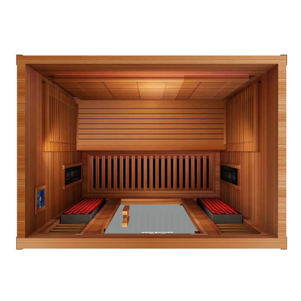 Peak Saunas Matterhorn 3-Person Full Spectrum Infrared Sauna with Two XL Medical-Grade Red Light Therapy Panels & Smart WiFi App Control