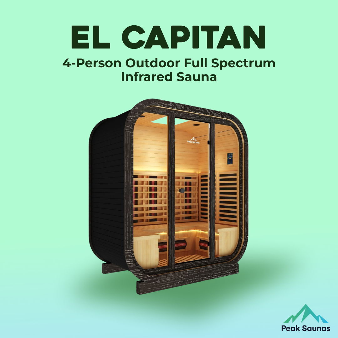 Peak Saunas El Capitan 4-Person Outdoor Full Spectrum Infrared Sauna with Smart WiFi App Control