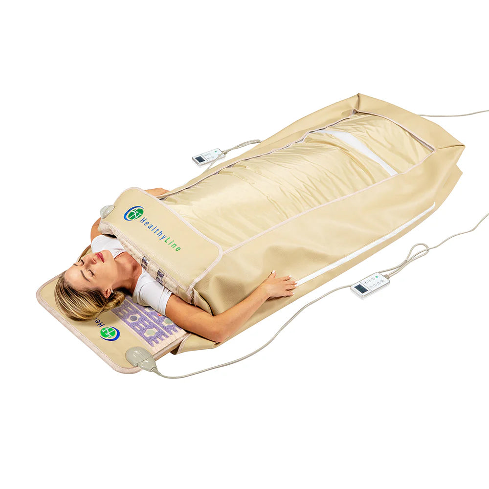 HealthyLine TAJ 360 Wrap Set, Infrared heating pad wrap, TAJ Series 360 detox wrap, Full body PEMF therapy mat, Far infrared PEMF wrap, HealthyLine 360 wrap for pain relief, Tourmaline jade amethyst wrap, 360 wrap set for muscle recovery, Best PEMF therapy wrap 2025, Infrared and PEMF wellness device