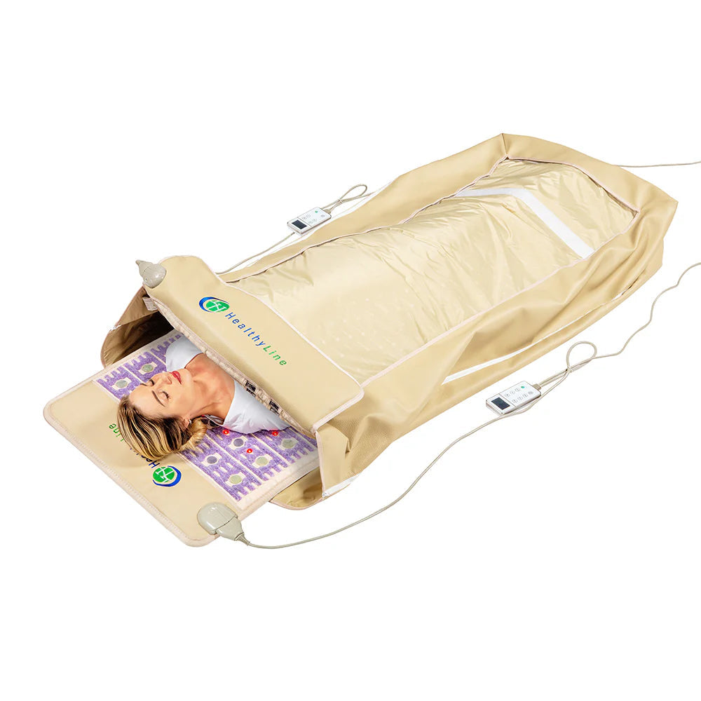 HealthyLine TAJ 360 Wrap Set, Infrared heating pad wrap, TAJ Series 360 detox wrap, Full body PEMF therapy mat, Far infrared PEMF wrap, HealthyLine 360 wrap for pain relief, Tourmaline jade amethyst wrap, 360 wrap set for muscle recovery, Best PEMF therapy wrap 2025, Infrared and PEMF wellness device