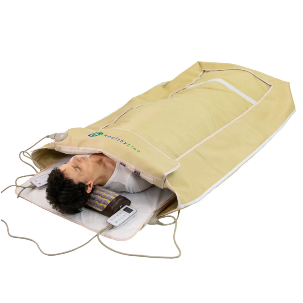 HealthyLine TAJ 360 Wrap Set, Infrared heating pad wrap, TAJ Series 360 detox wrap, Full body PEMF therapy mat, Far infrared PEMF wrap, HealthyLine 360 wrap for pain relief, Tourmaline jade amethyst wrap, 360 wrap set for muscle recovery, Best PEMF therapy wrap 2025, Infrared and PEMF wellness device