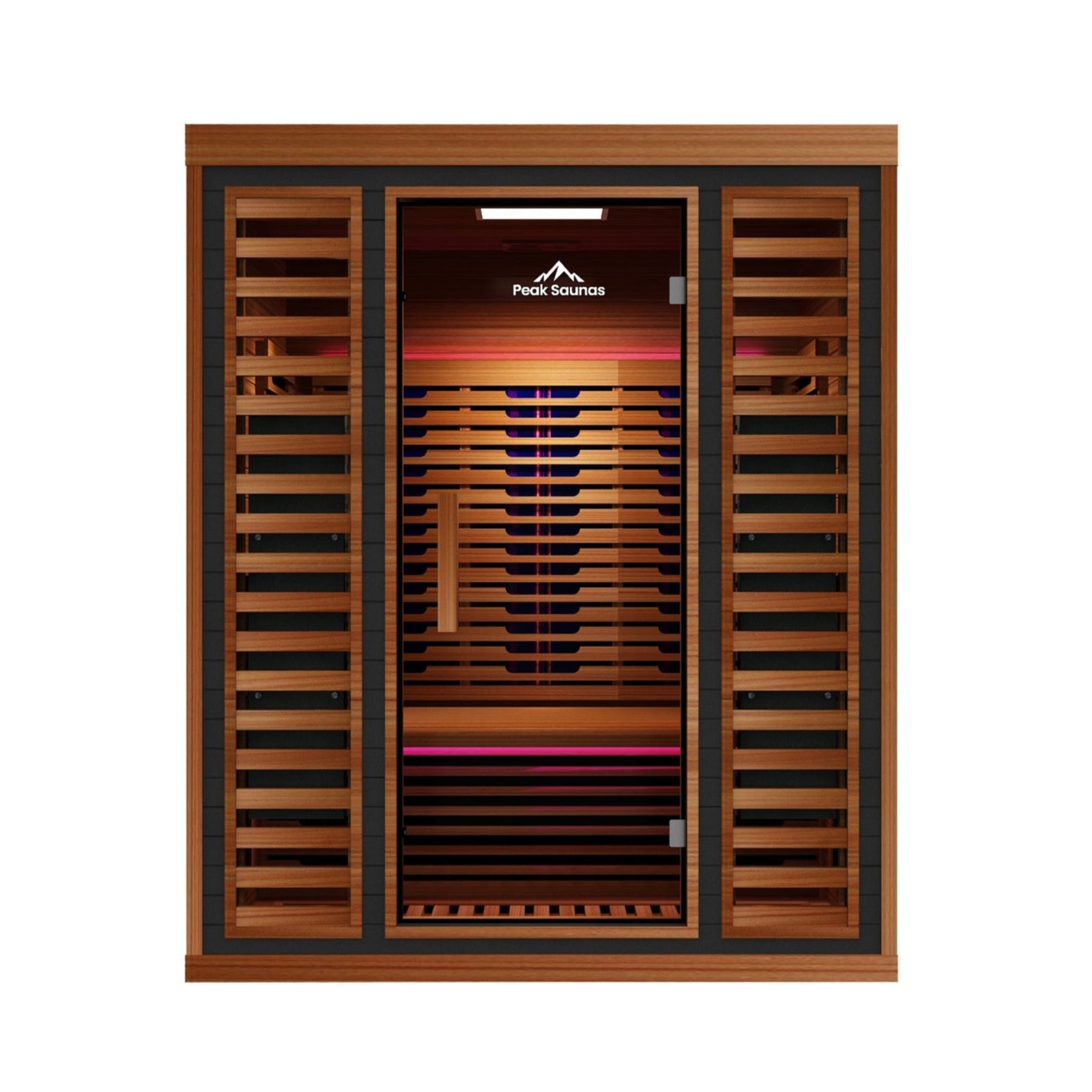 Peak Saunas Matterhorn 3-Person Full Spectrum Infrared Sauna with Two XL Medical-Grade Red Light Therapy Panels & Smart WiFi App Control