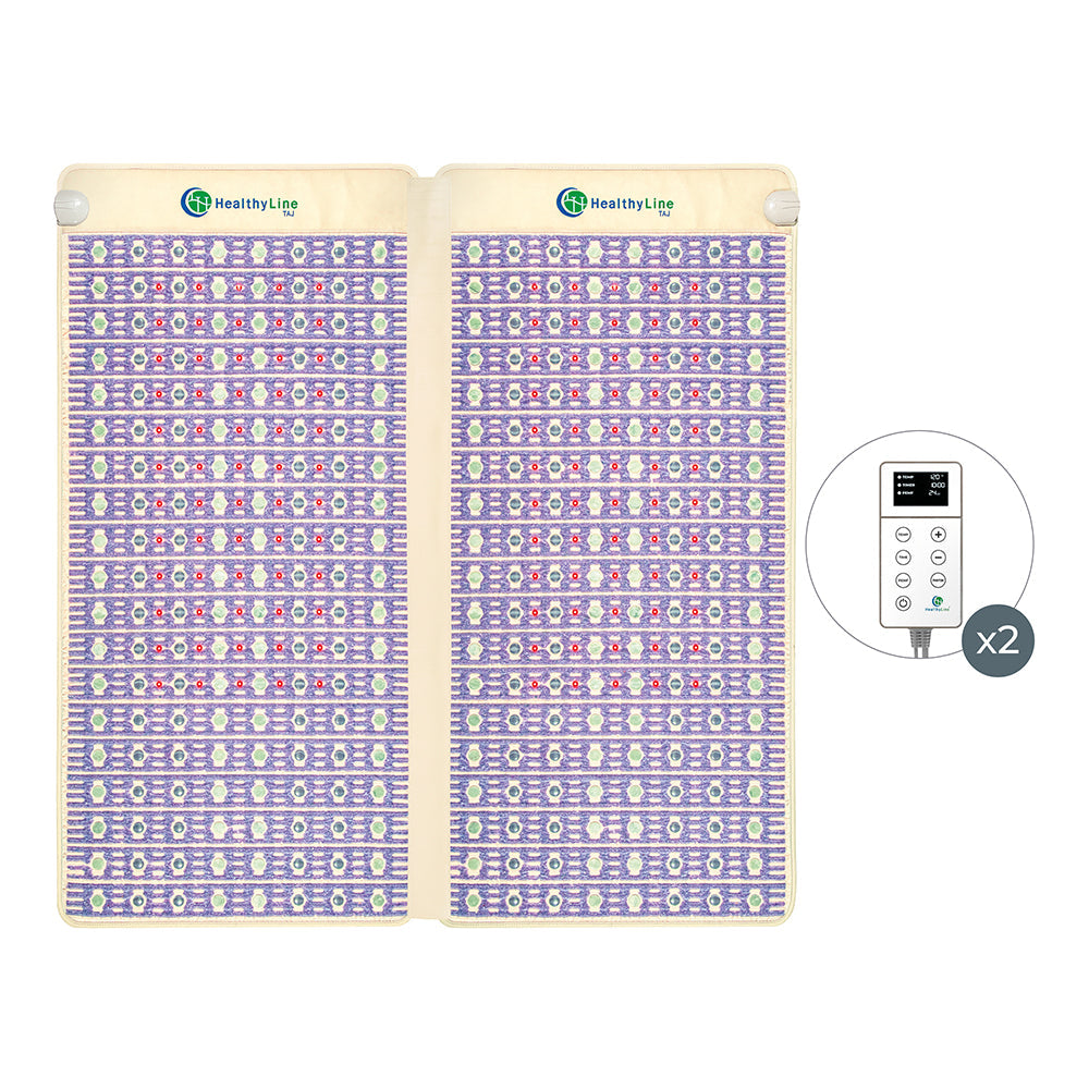 HealthyLine TAJ Mat, Infrared PEMF Mat, TAJ Mat with PEMF therapy, HealthyLine Infrared Bed, TAJ Mat for Pain Relief, Crystal Healing Mat, Far Infrared Heating Mat, HealthyLine Therapy Mat, TAJ Mat with Amethyst and Tourmaline, PEMF Mat for Sleep and Relaxation