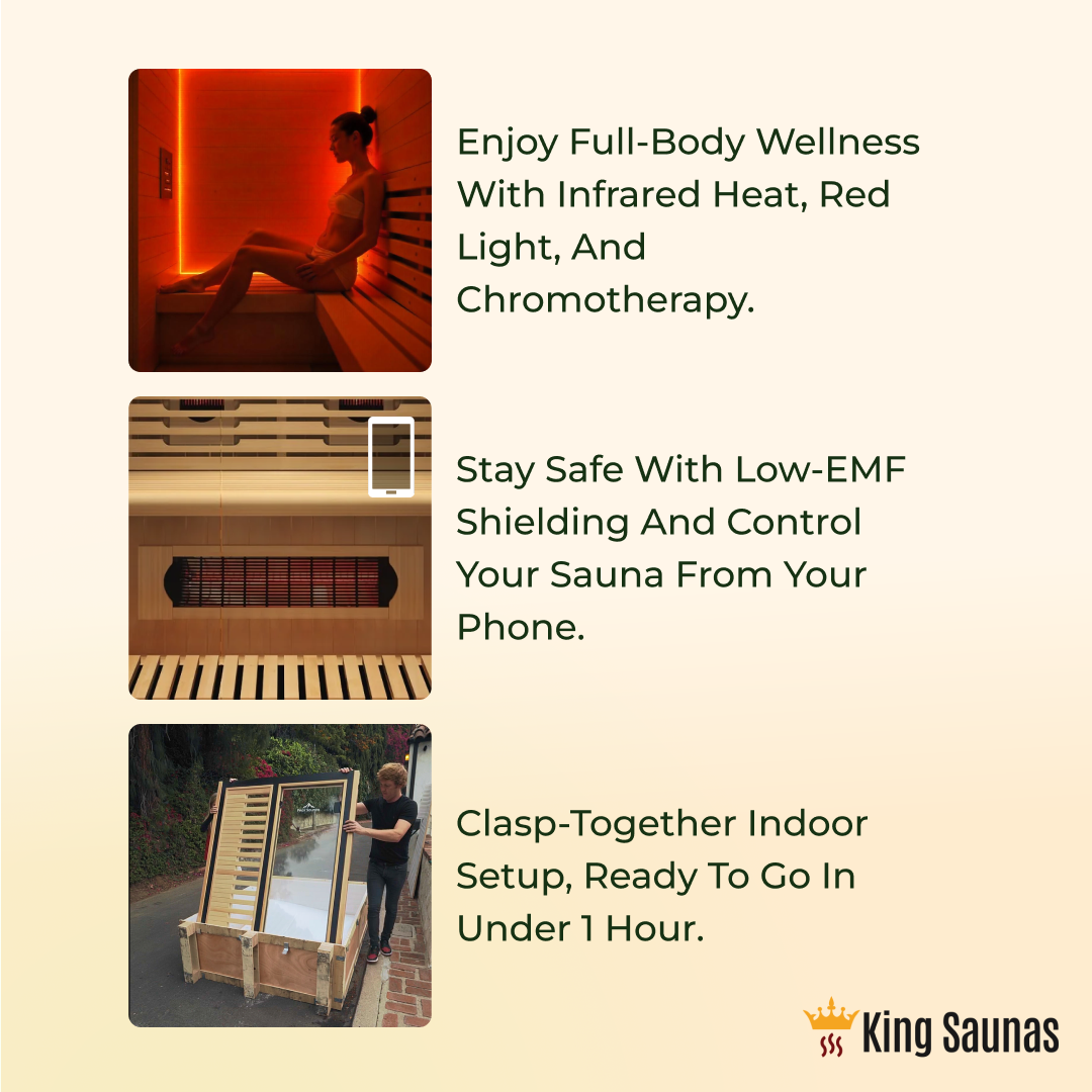 The Crown 2-Person Full Spectrum Infrared Sauna with Smart WiFi App Control