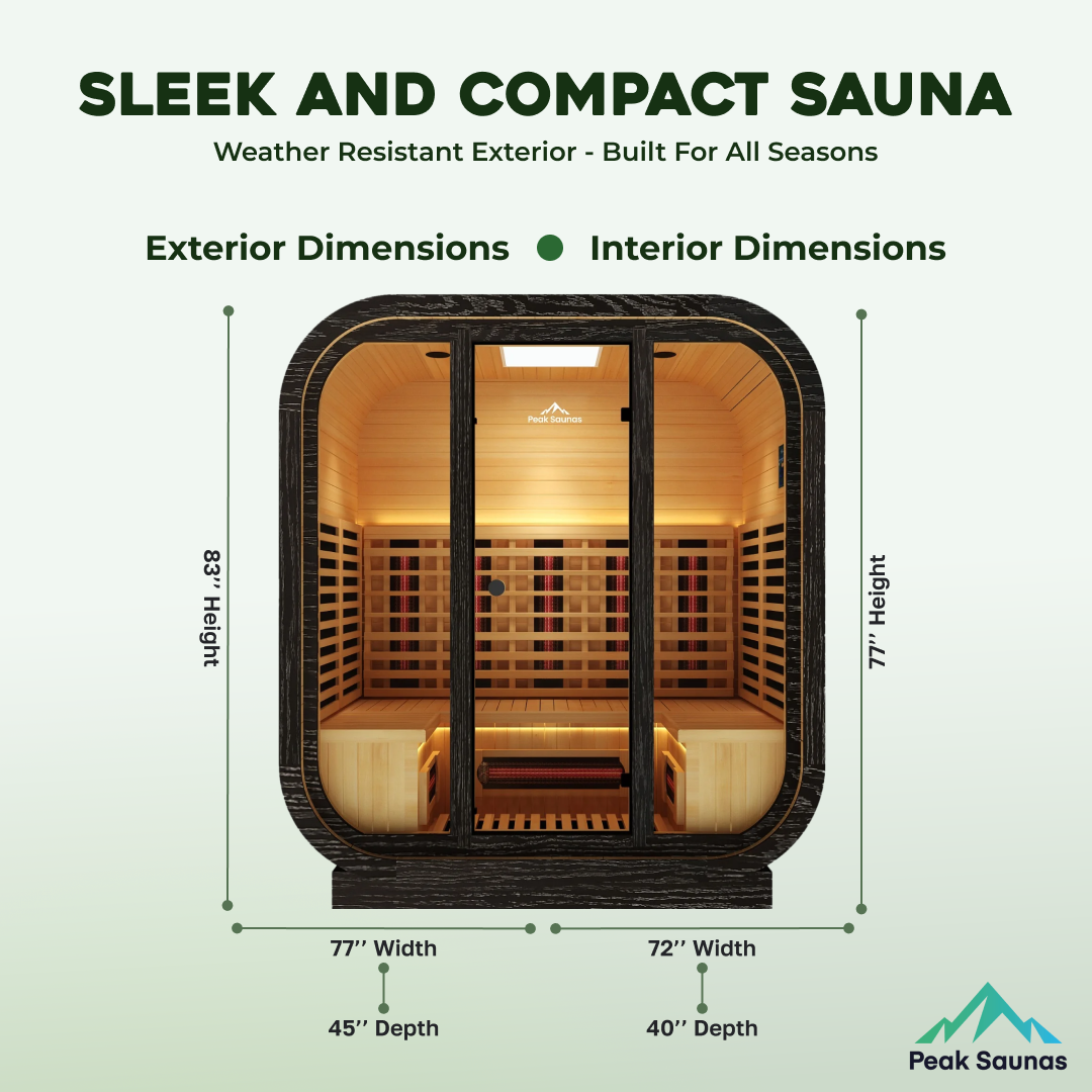 Peak Saunas El Capitan 4-Person Outdoor Full Spectrum Infrared Sauna with Smart WiFi App Control