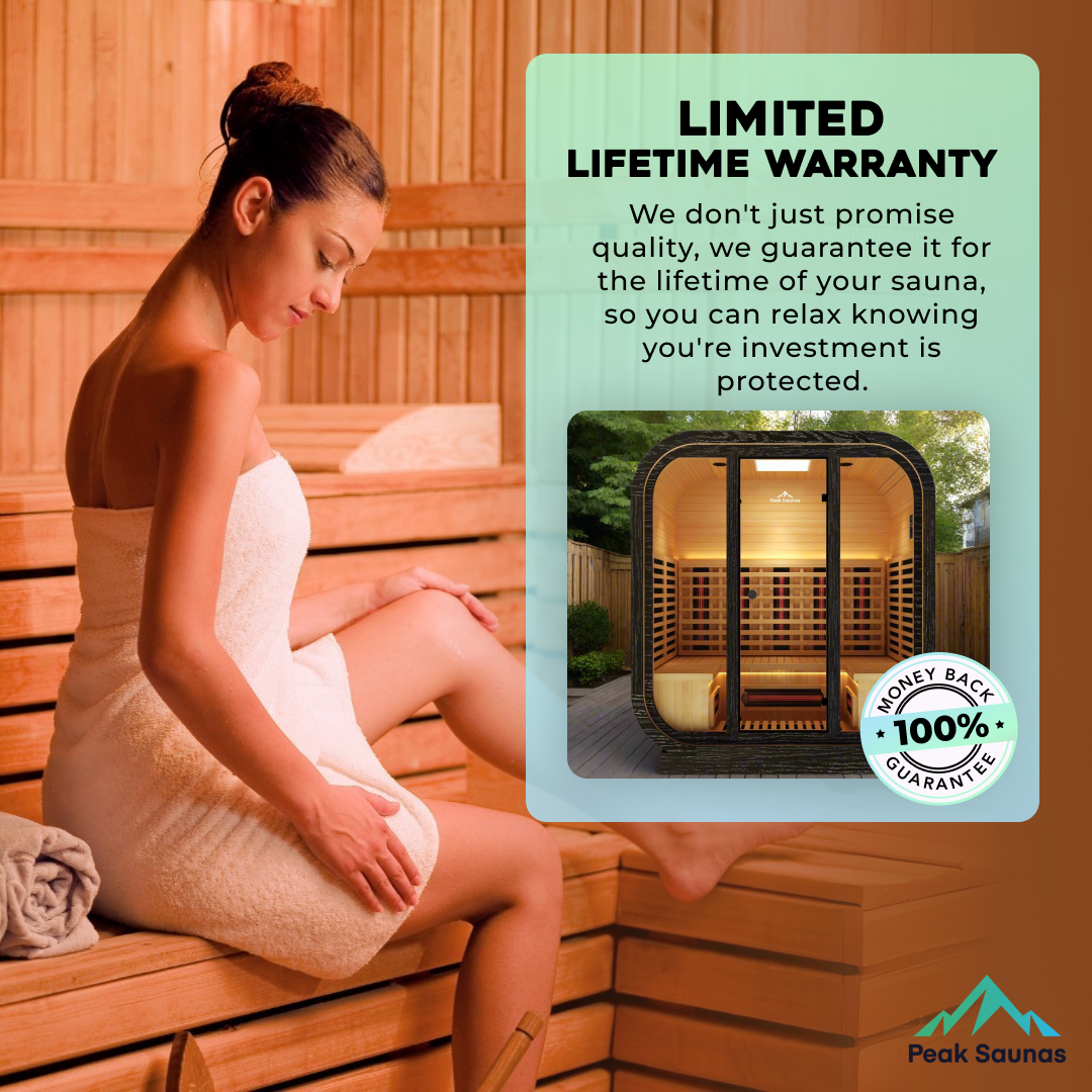Peak Saunas El Capitan 4-Person Outdoor Full Spectrum Infrared Sauna with Smart WiFi App Control