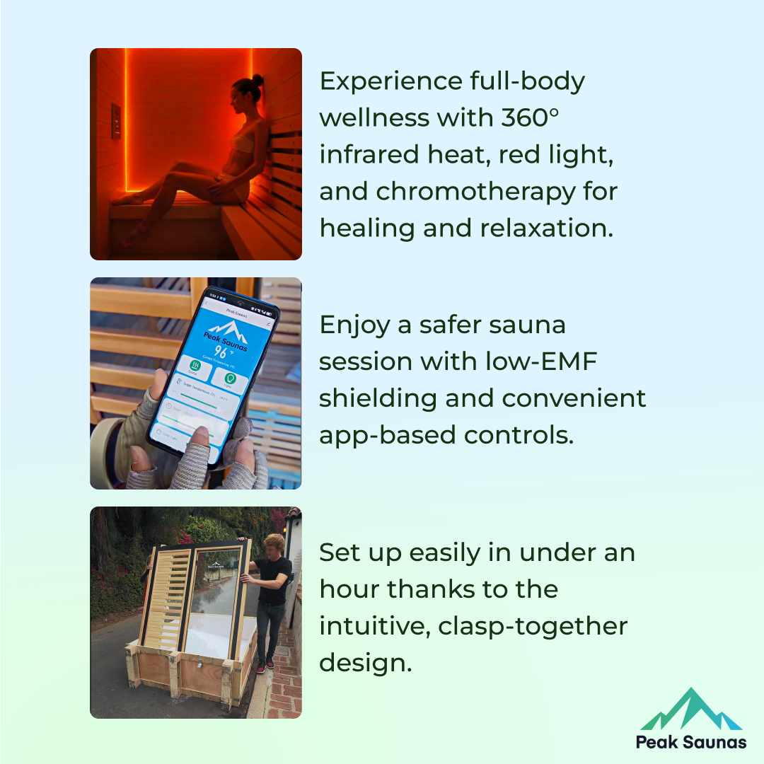 Peak Saunas Olympus 2-Person FAR Infrared Sauna with Smart WiFi App Control