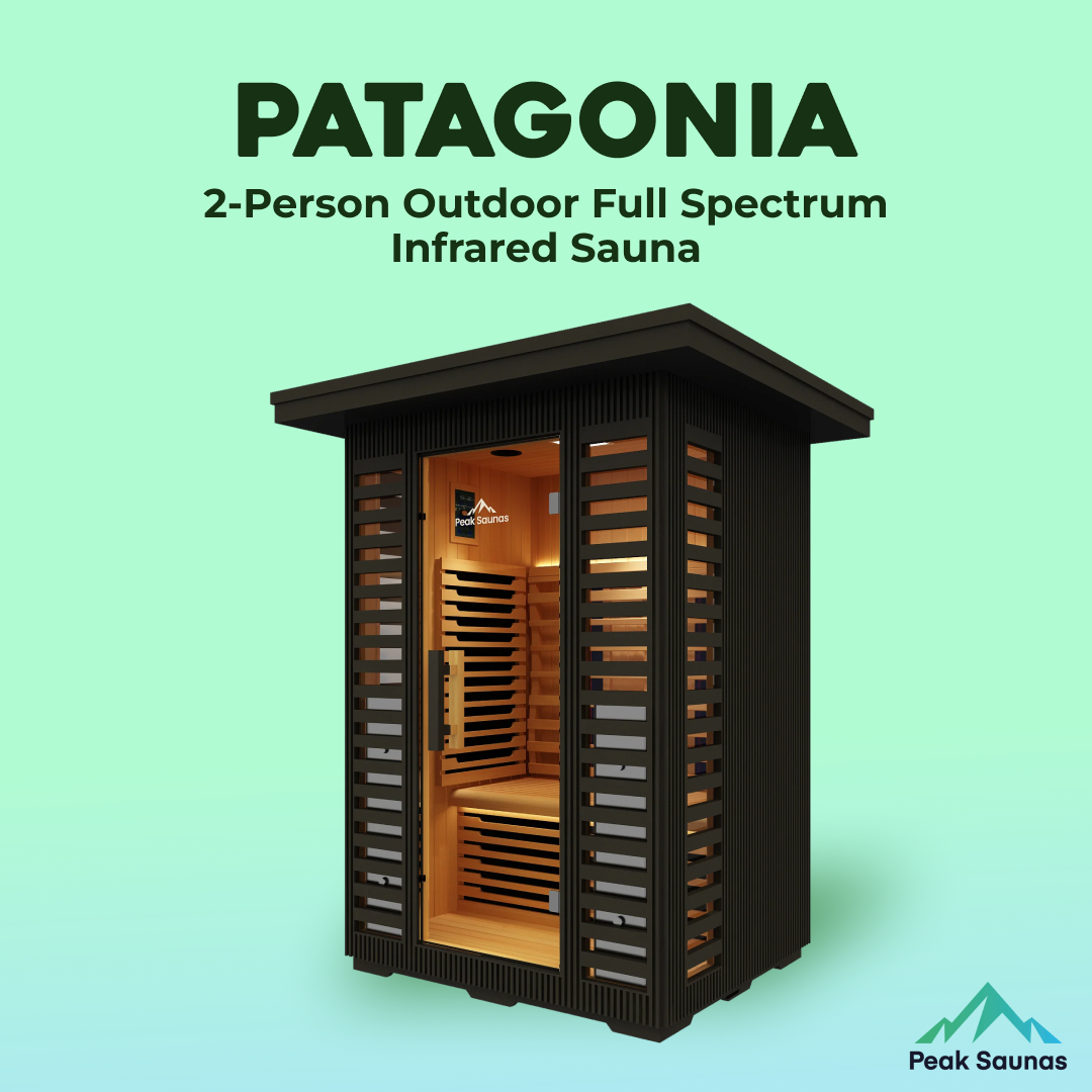 Peak Saunas Patagonia 2-Person Outdoor Full Spectrum Infrared Sauna with Smart WiFi App Control