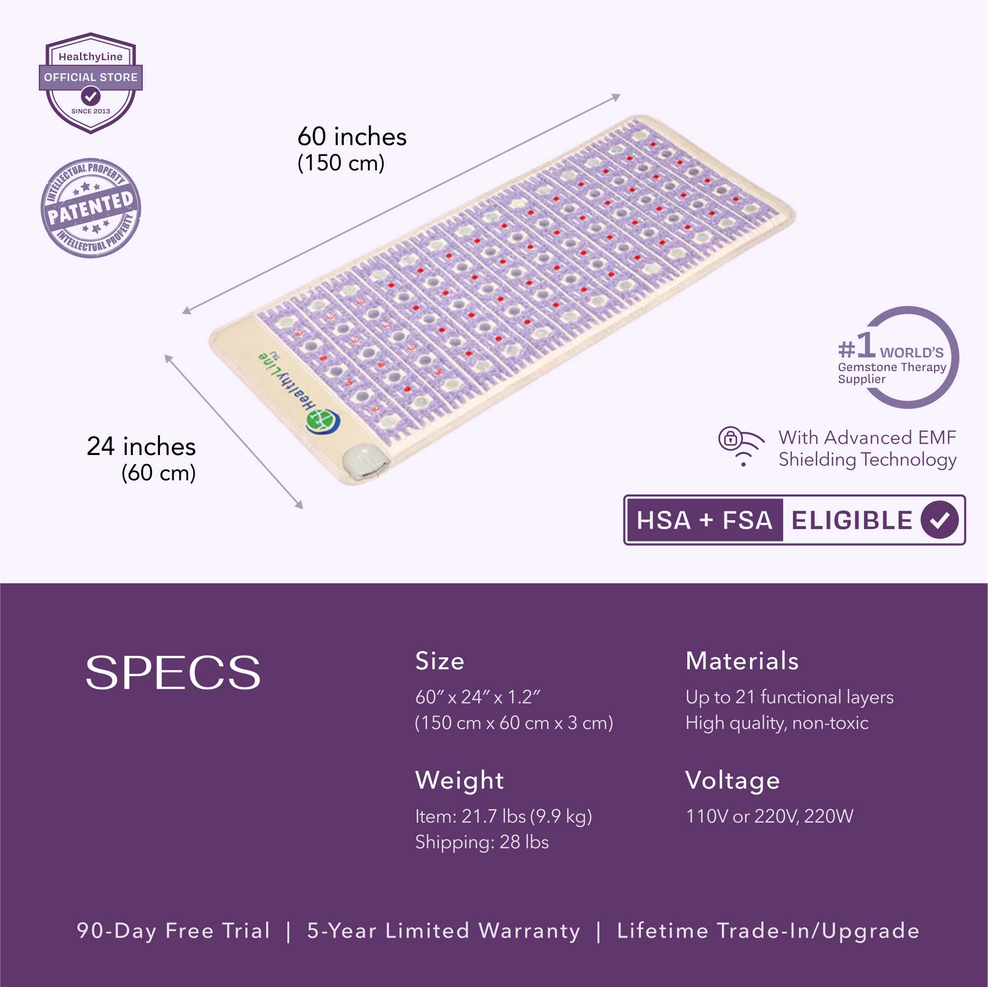 The HealthyLine TAJ Series | PEMF Infrared Heating Mats