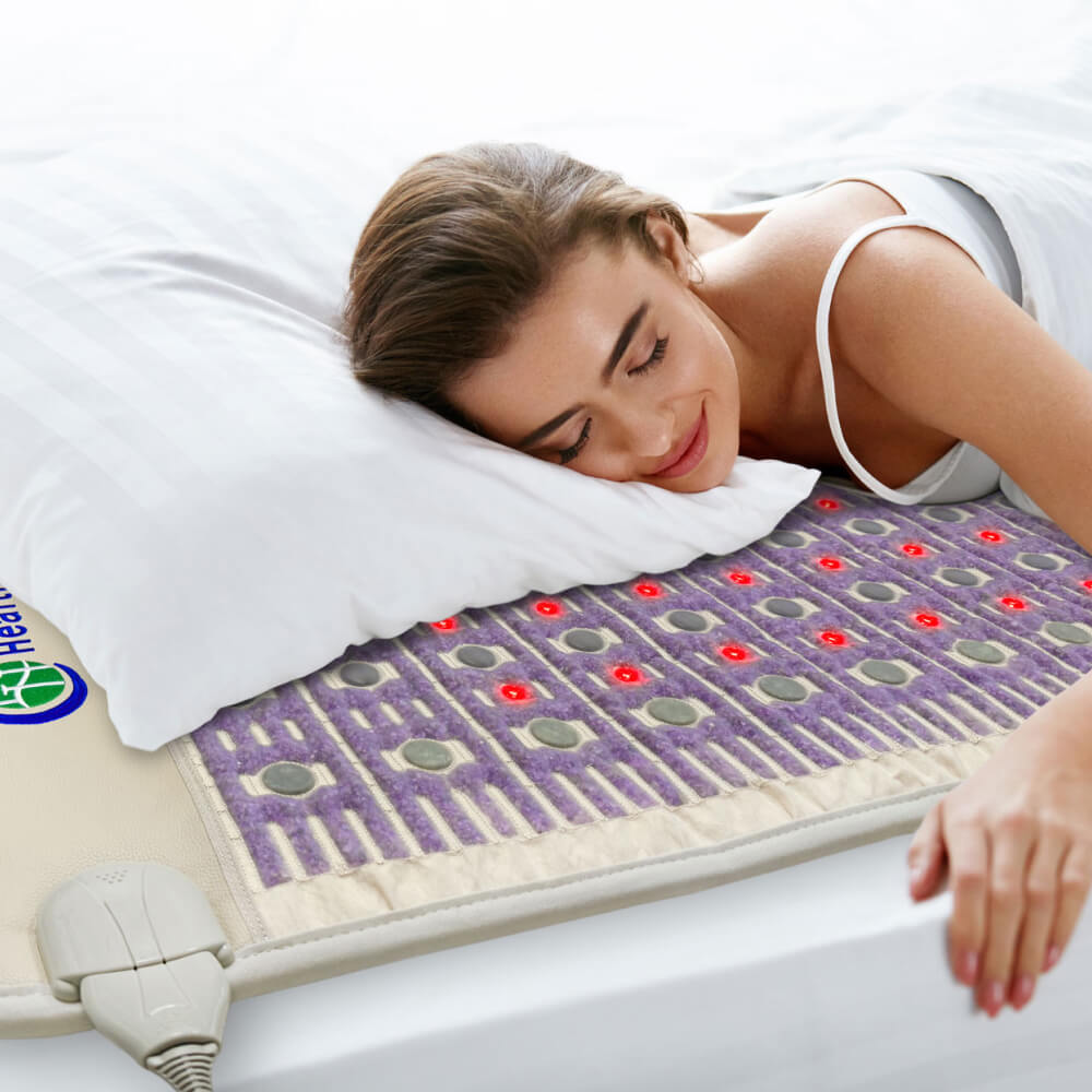 HealthyLine TAJ Mat, Infrared PEMF Mat, TAJ Mat with PEMF therapy, HealthyLine Infrared Bed, TAJ Mat for Pain Relief, Crystal Healing Mat, Far Infrared Heating Mat, HealthyLine Therapy Mat, TAJ Mat with Amethyst and Tourmaline, PEMF Mat for Sleep and Relaxation