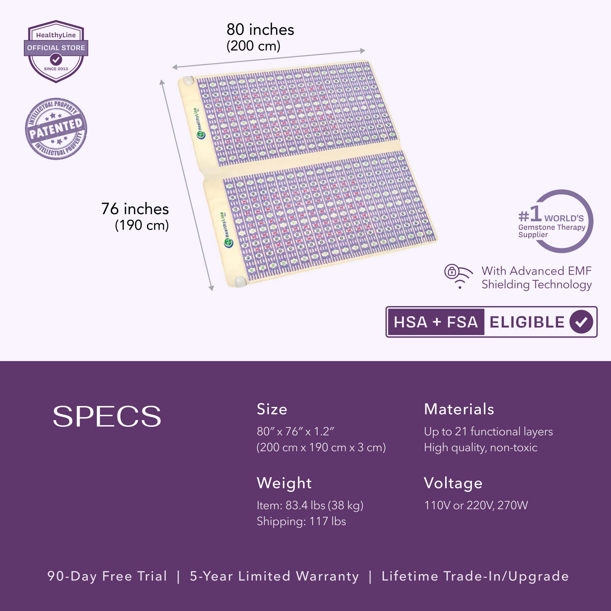 HealthyLine TAJ Mat, Infrared PEMF Mat, TAJ Mat with PEMF therapy, HealthyLine Infrared Bed, TAJ Mat for Pain Relief, Crystal Healing Mat, Far Infrared Heating Mat, HealthyLine Therapy Mat, TAJ Mat with Amethyst and Tourmaline, PEMF Mat for Sleep and Relaxation