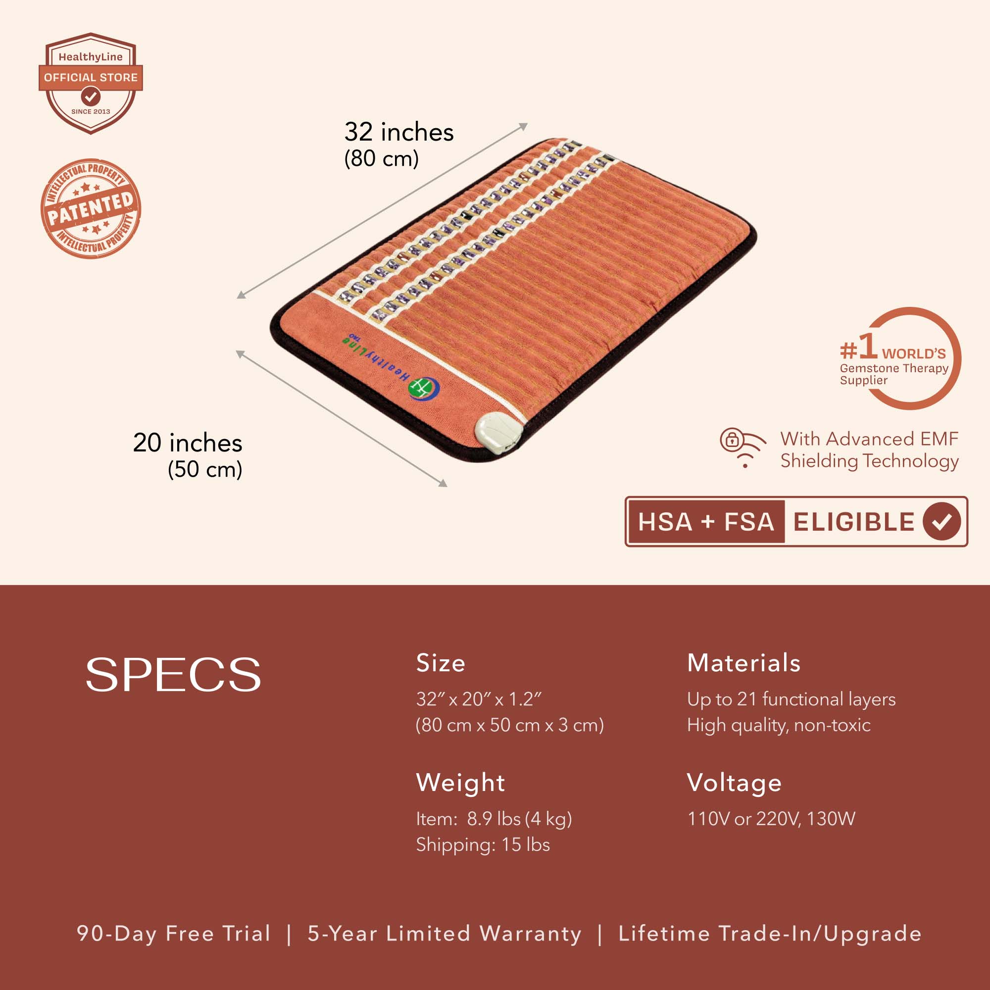 PEMF Infrared Heating Mat, HealthyLine TAO Mat, Far Infrared PEMF Mat, TAO Series Heating Pad, PEMF Therapy Mat, Infrared Heat Therapy Mat, Amethyst Infrared Mat, HealthyLine PEMF Therapy, Infrared Mat for Pain Relief, TAO Series Infrared Mat