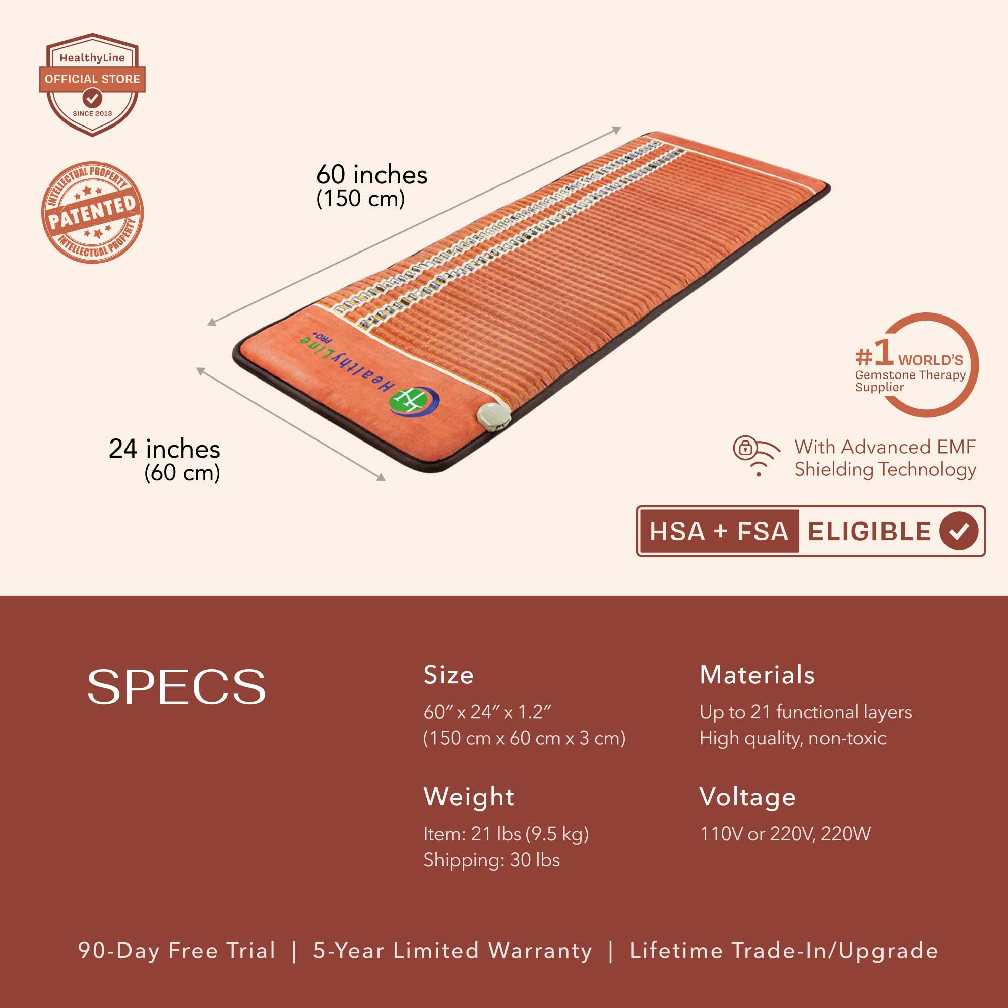 PEMF Infrared Heating Mat, HealthyLine TAO Mat, Far Infrared PEMF Mat, TAO Series Heating Pad, PEMF Therapy Mat, Infrared Heat Therapy Mat, Amethyst Infrared Mat, HealthyLine PEMF Therapy, Infrared Mat for Pain Relief, TAO Series Infrared Mat